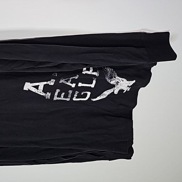 American Eagle Outfitters Black Hoodie with White Logo - Picture 3 of 7